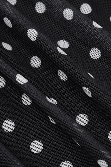 Polka Edition Dot Ruched Lace Mesh Cami Maxi Dress