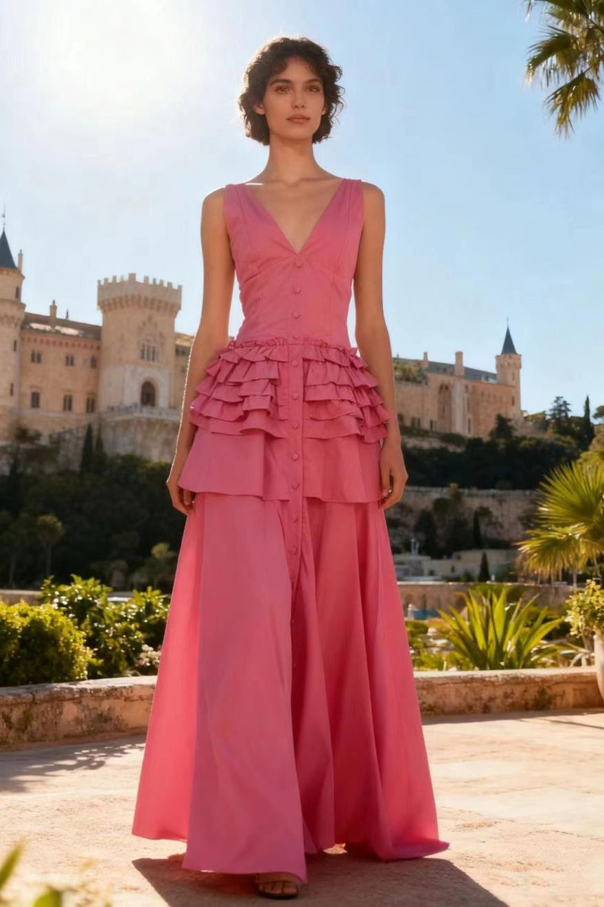 Graceful Vintage Sleeveless Swing Tiered Prom Dress