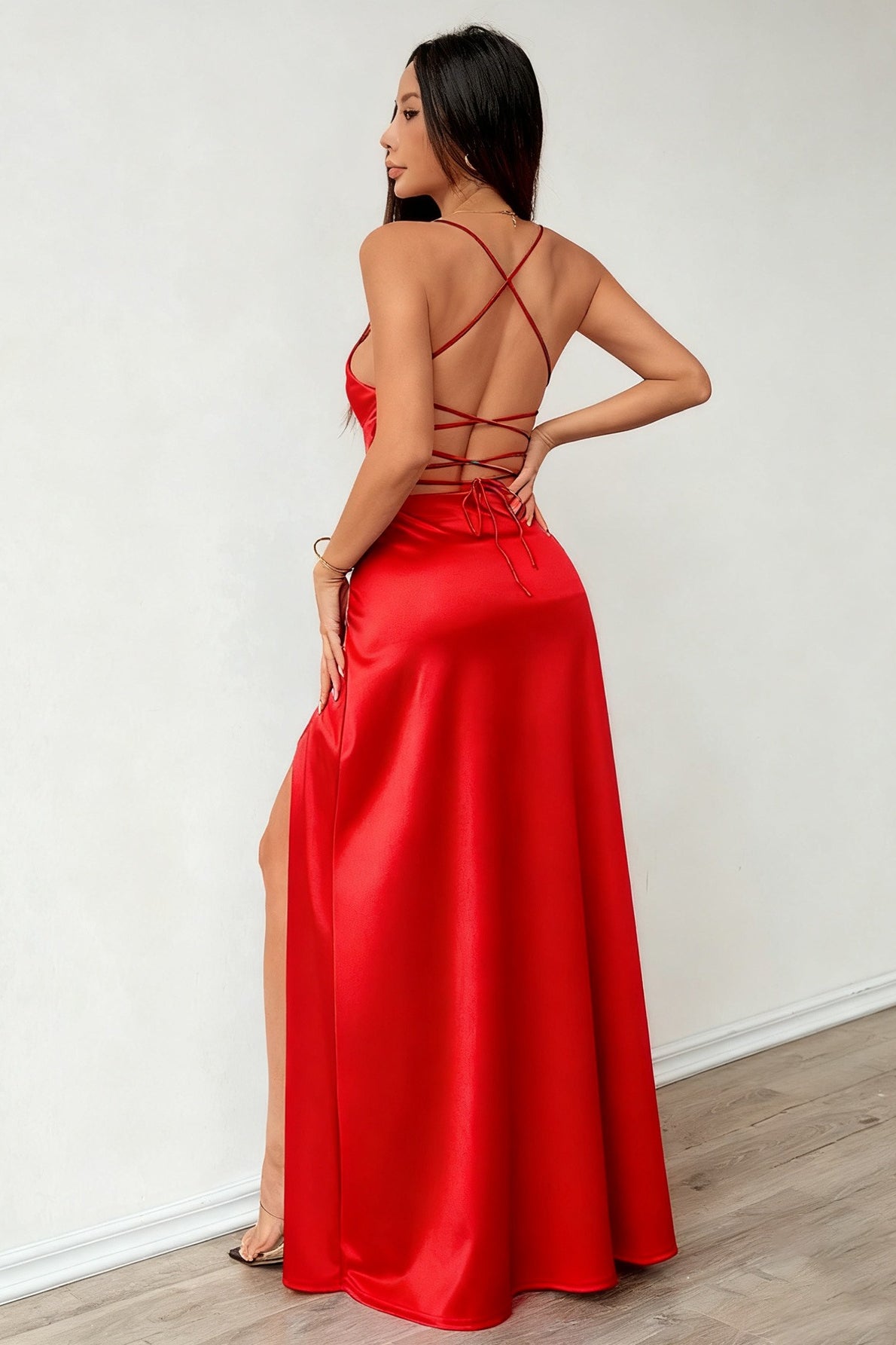 Refined Strapless Slip Maxi Silk Dress