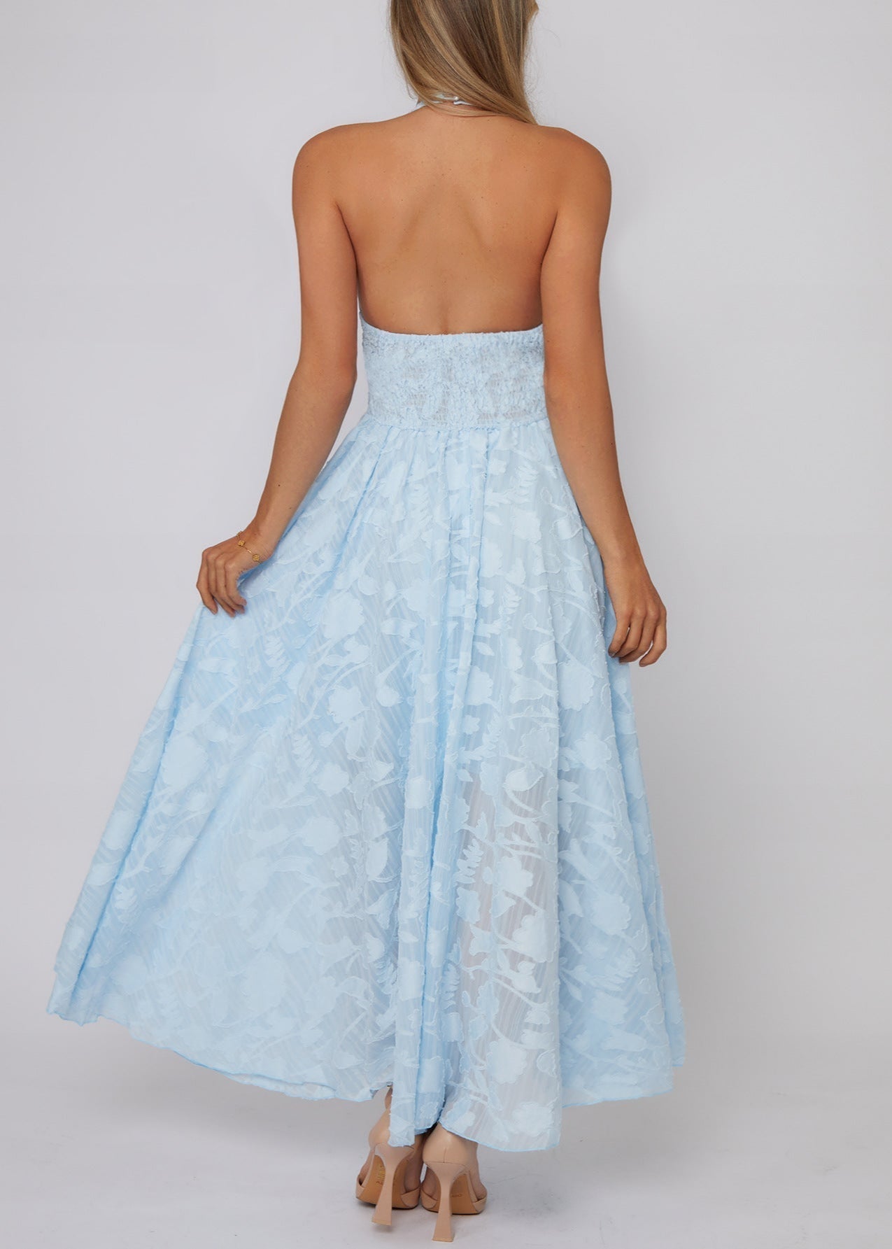 Halter Celeste Lace Maxi Dress