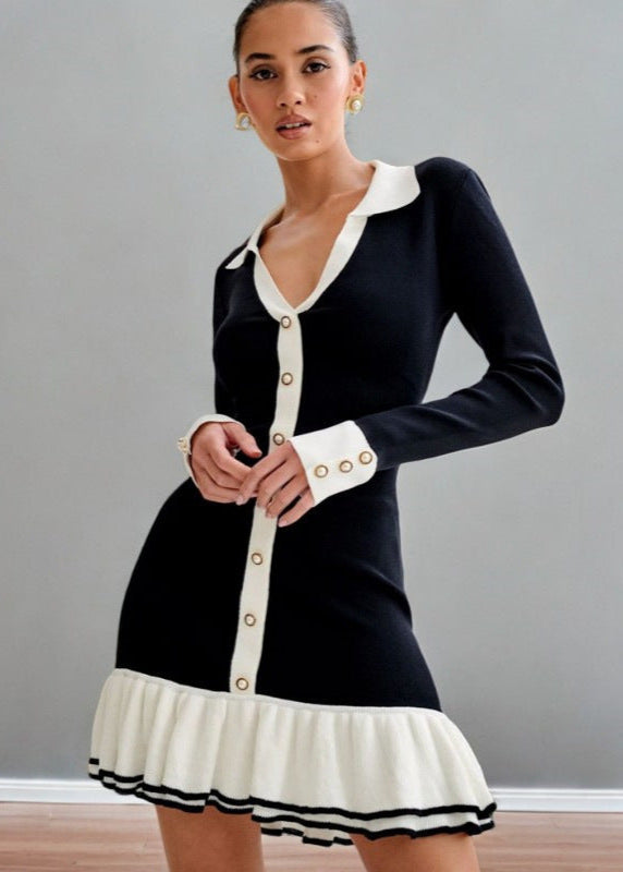 Contrast Celeste Trim Knit Dress