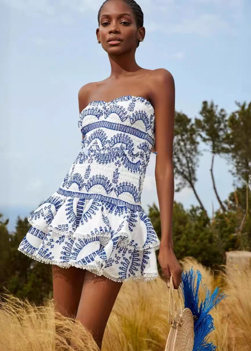 Smocked Santorini Strapless Mini Dress