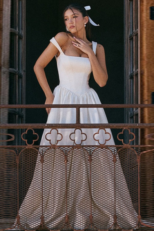 Graceful Solid A Line Long Prom Dress