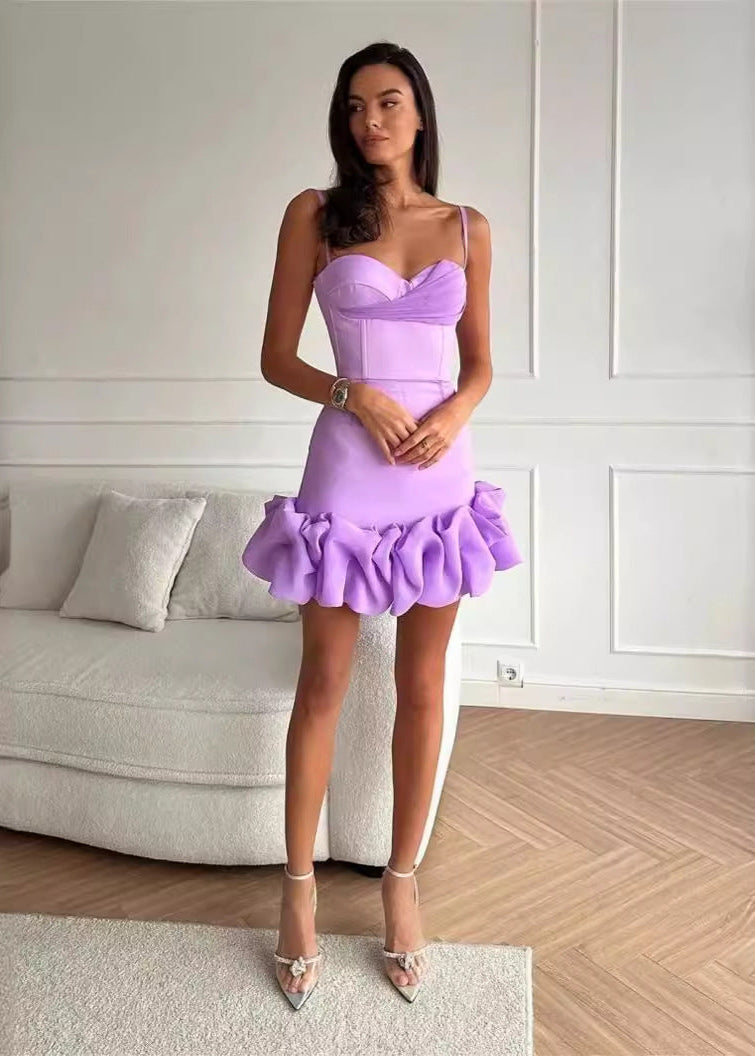 Ruffle Amara Hem Corset Mini Dress