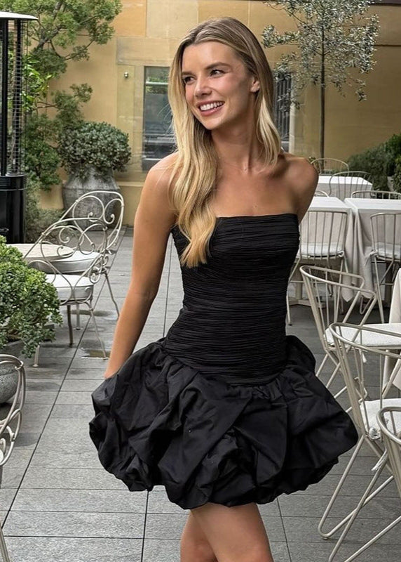Strapless Celeste Bubble Mini DressRuched Bodice Party Silhouette