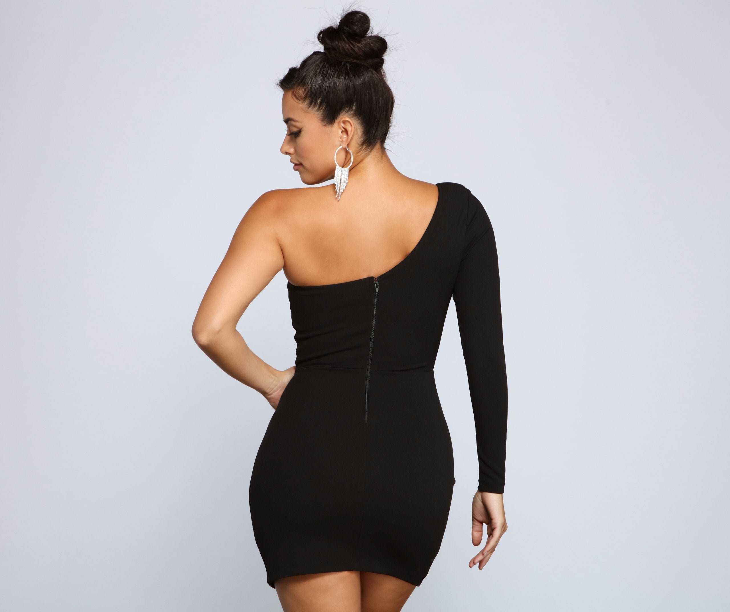 Lalana Sophisticated One Shoulder Mini Dress
