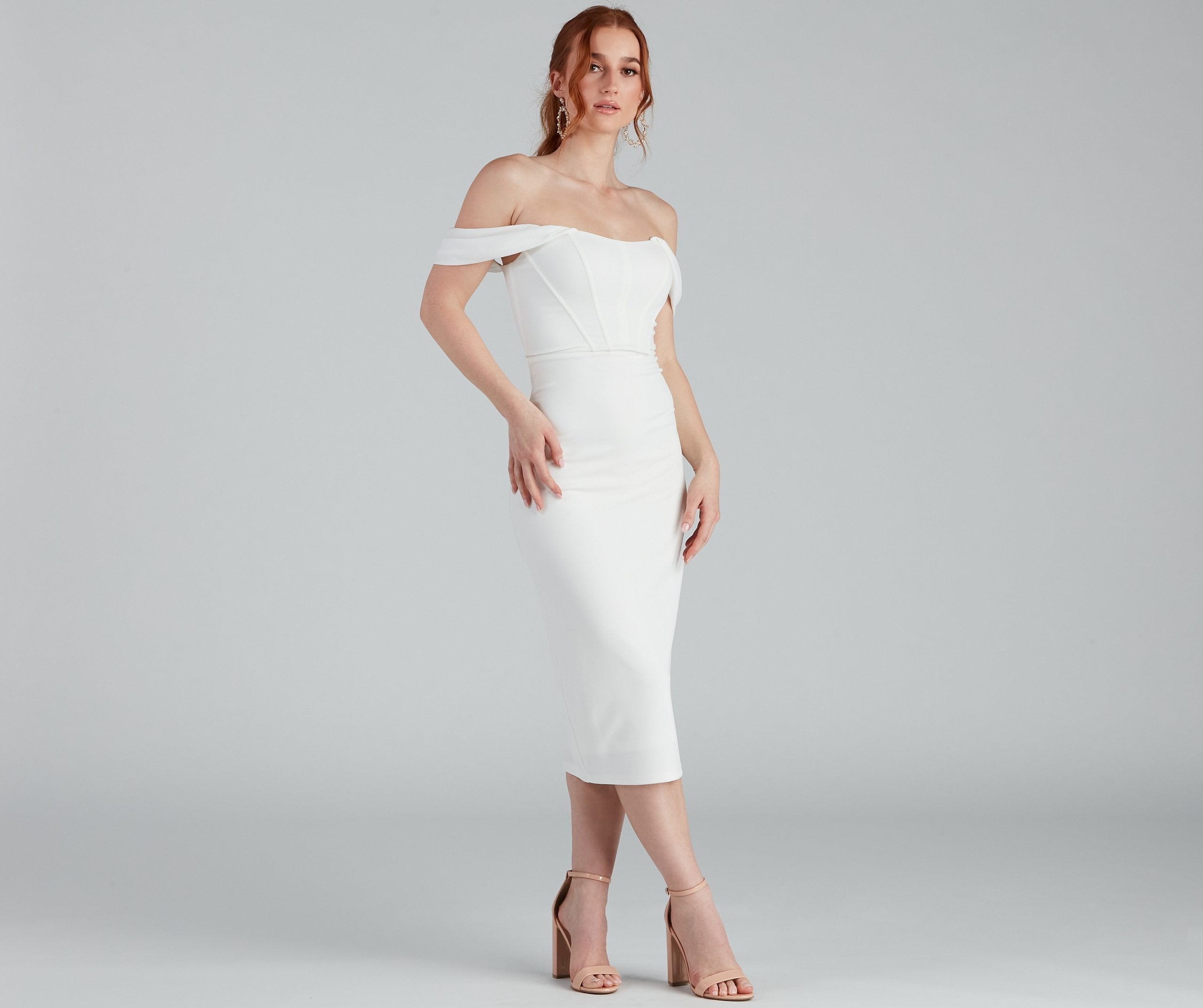 Sheila Crepe Corset Midi Sophisticated Dress
