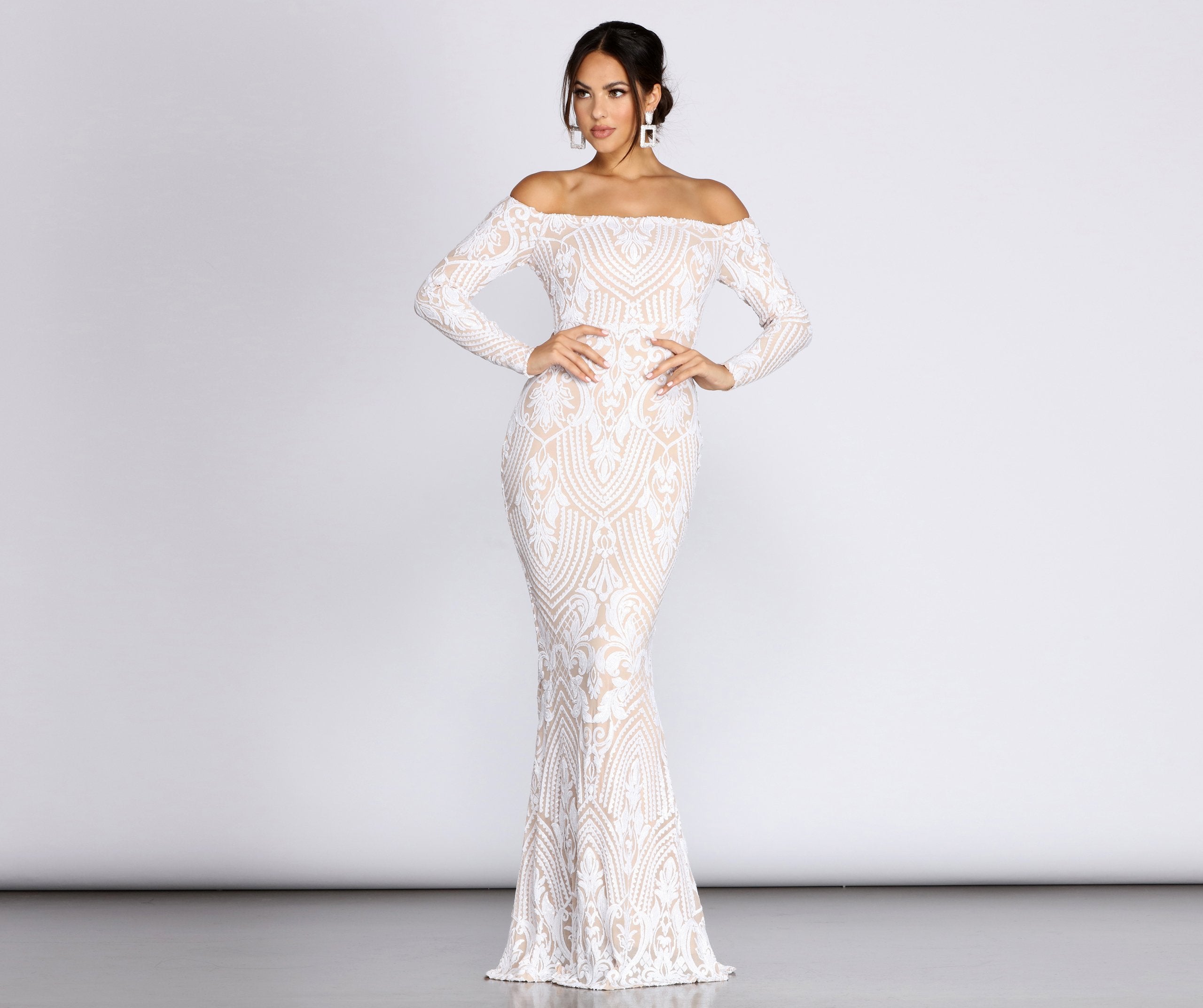 Sierra Sequin Off The Shoulder Stylish Dress
