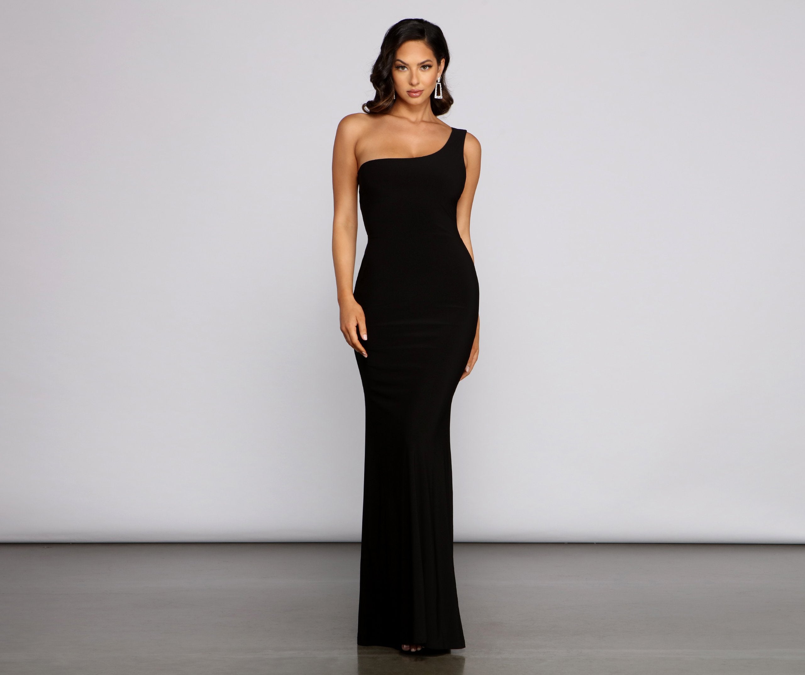 Leilani Stylish One Shoulder Open Back Dress