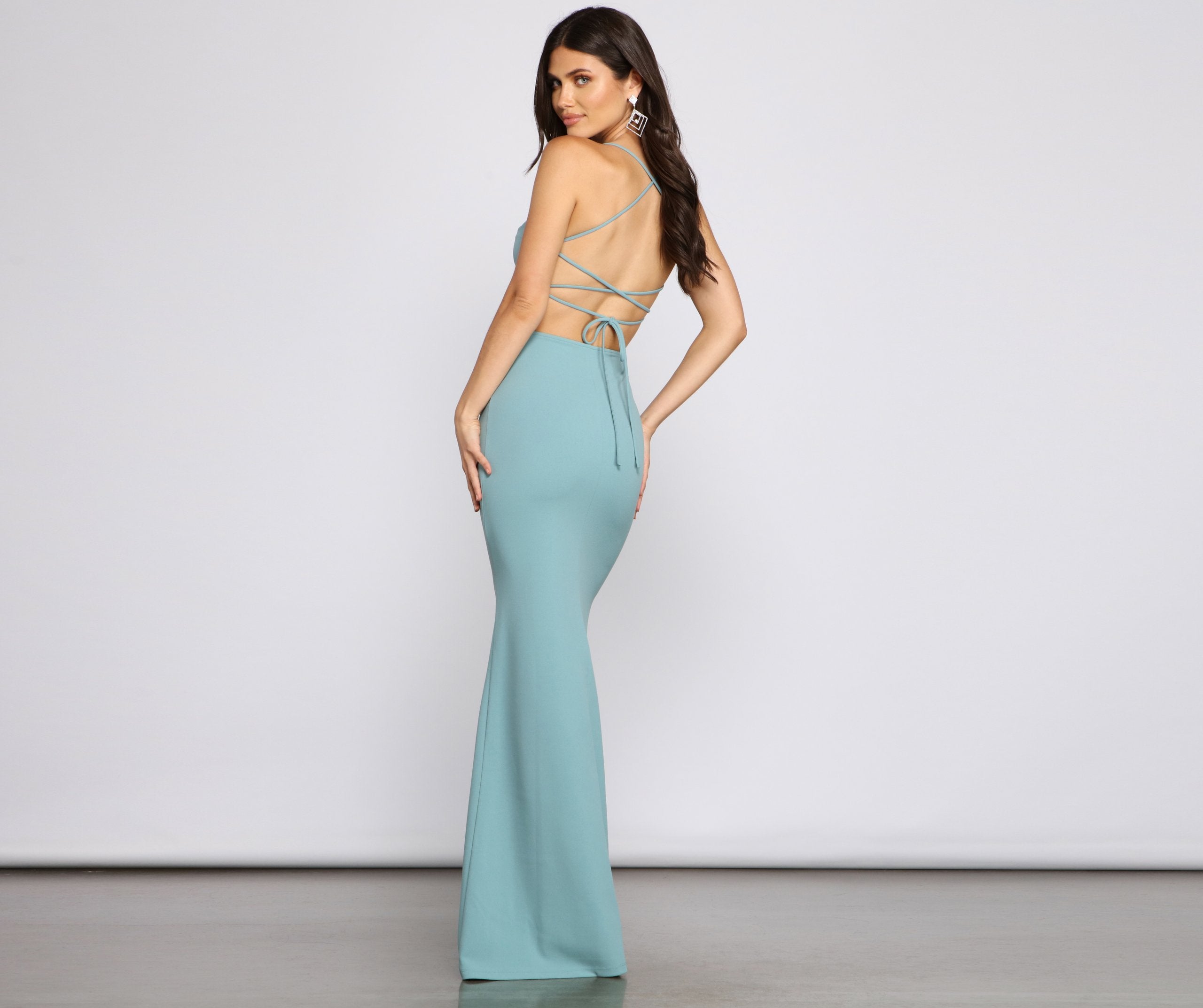 Claudette Stylish Lace Up Mermaid Dress