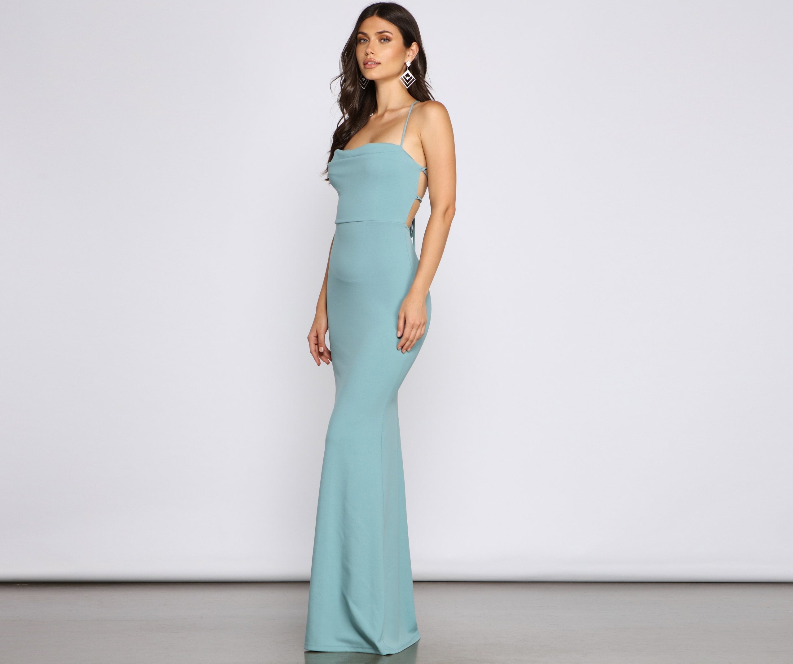 Claudette Stylish Lace Up Mermaid Dress