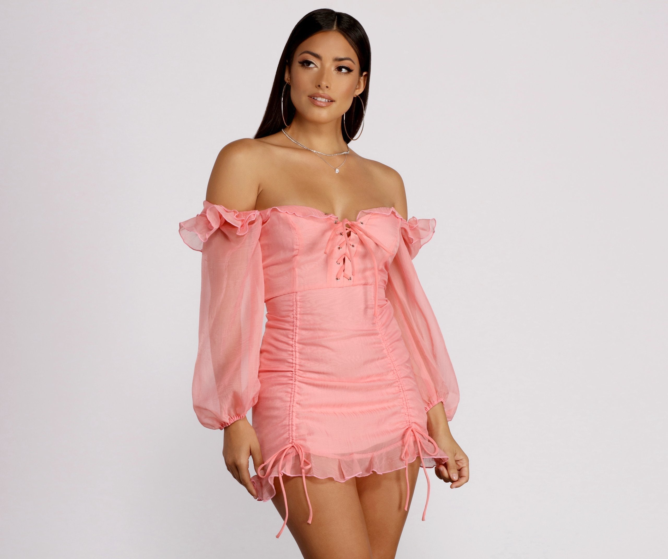 Be Lace Real Organza Sleeve Mini Dress