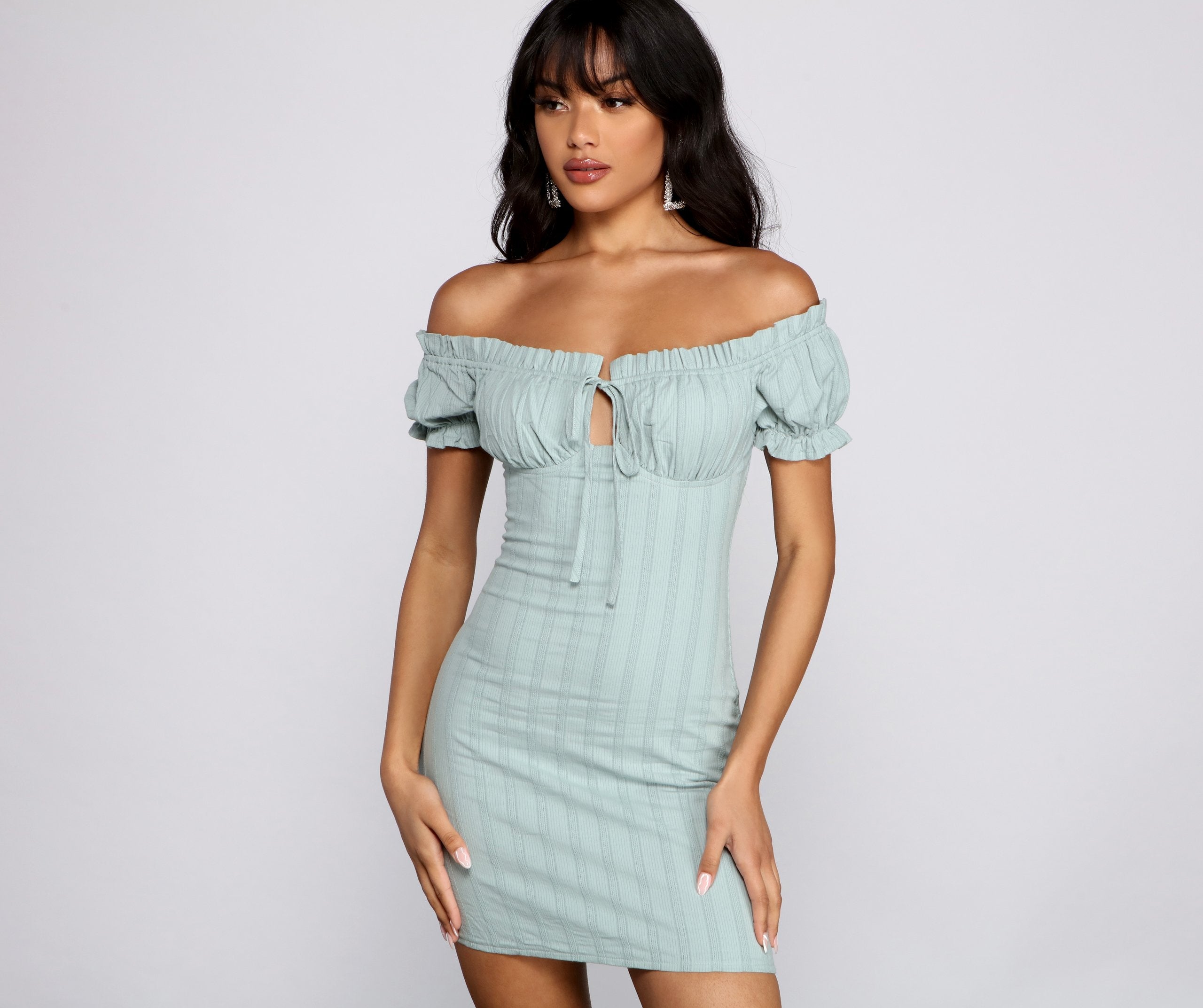 Fab So Ruffled And Smocked Mini Dress