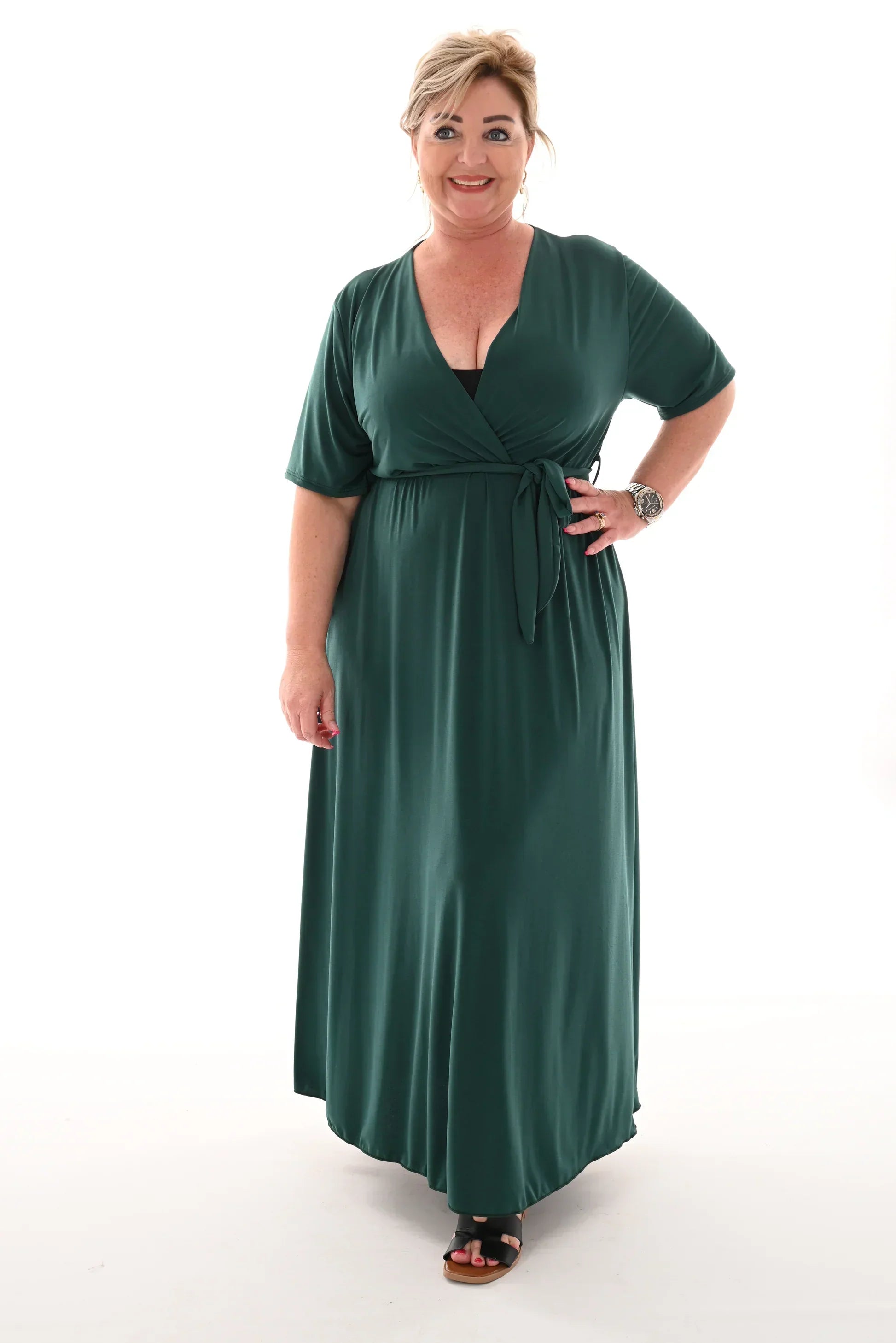 Leila Minimalist Maxi Dress Travel with Belt Premium Edit
