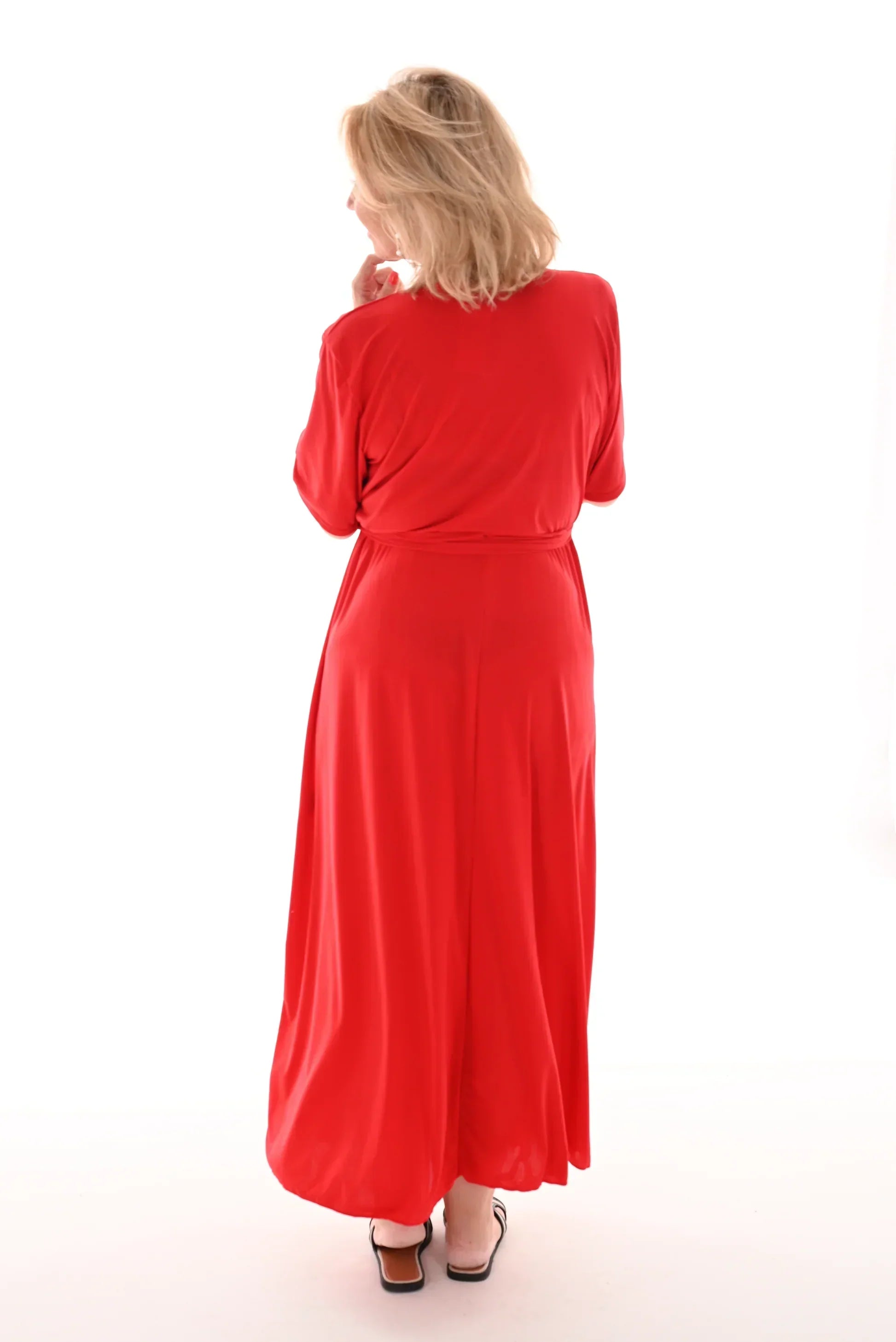 Leila Minimalist Maxi Dress Travel with Belt Premium Edit