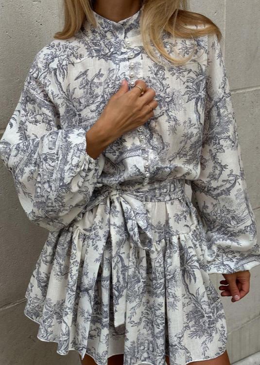 Timeless-InspiRed Puff Sleeve A-Line Mini Dress