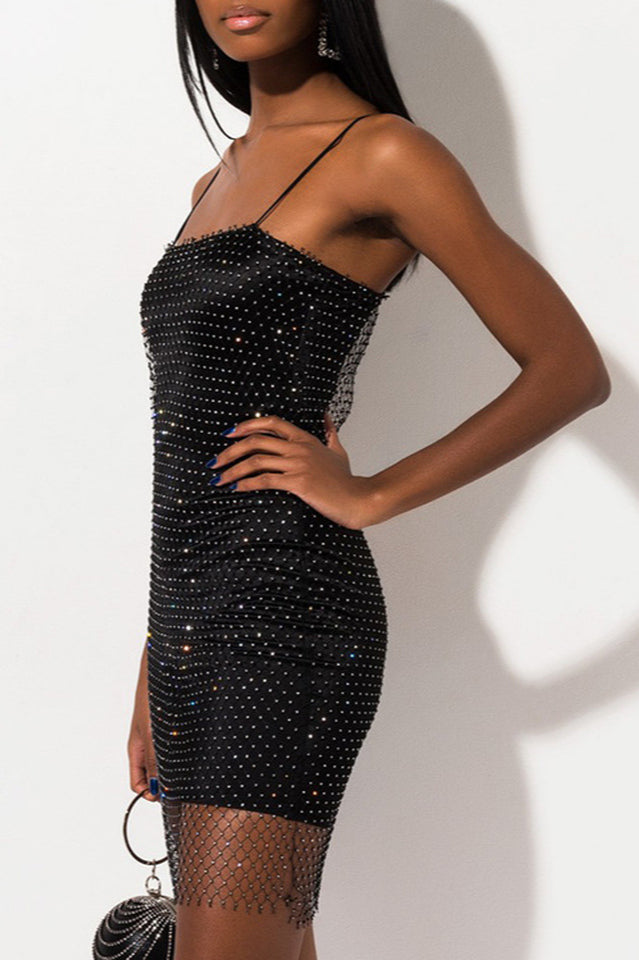 Covered Diamante Mini Dress