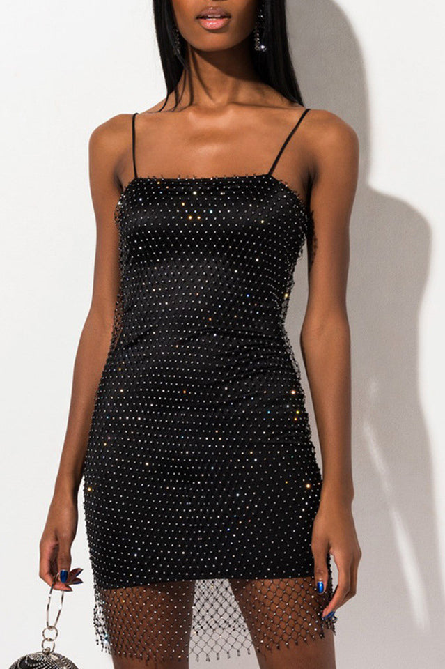 Covered Diamante Mini Dress