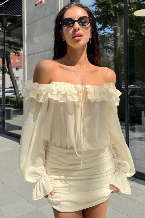 Slim Ruffled Fit Mini Dress