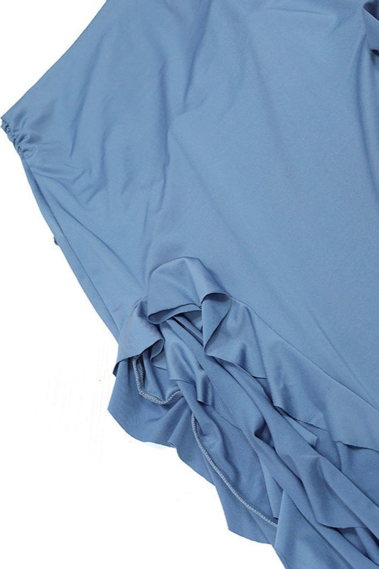 Ruffle Strapless Beach Vacation Dress