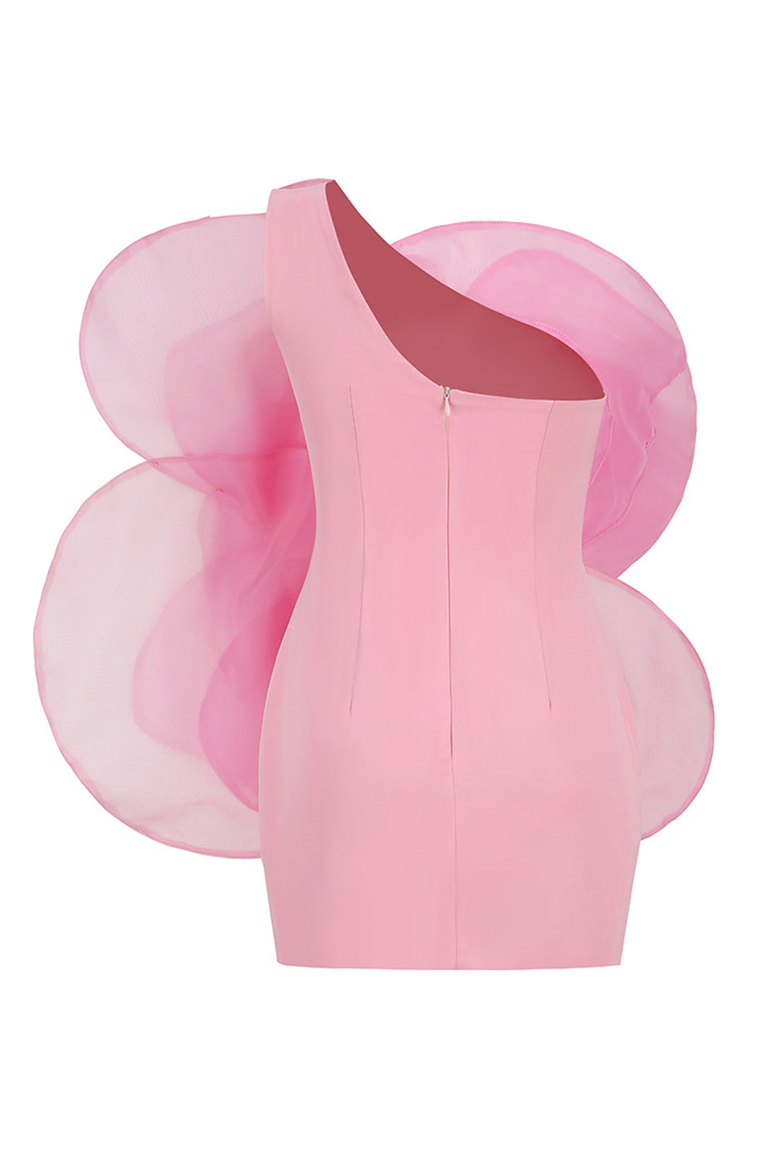 Tina One Shoulder Bloom Applique Mini Dress