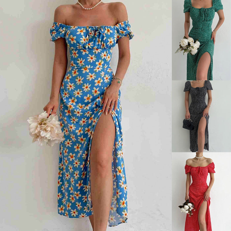 Waist Slim Temperament Long Skirt Printed Beach Skirt