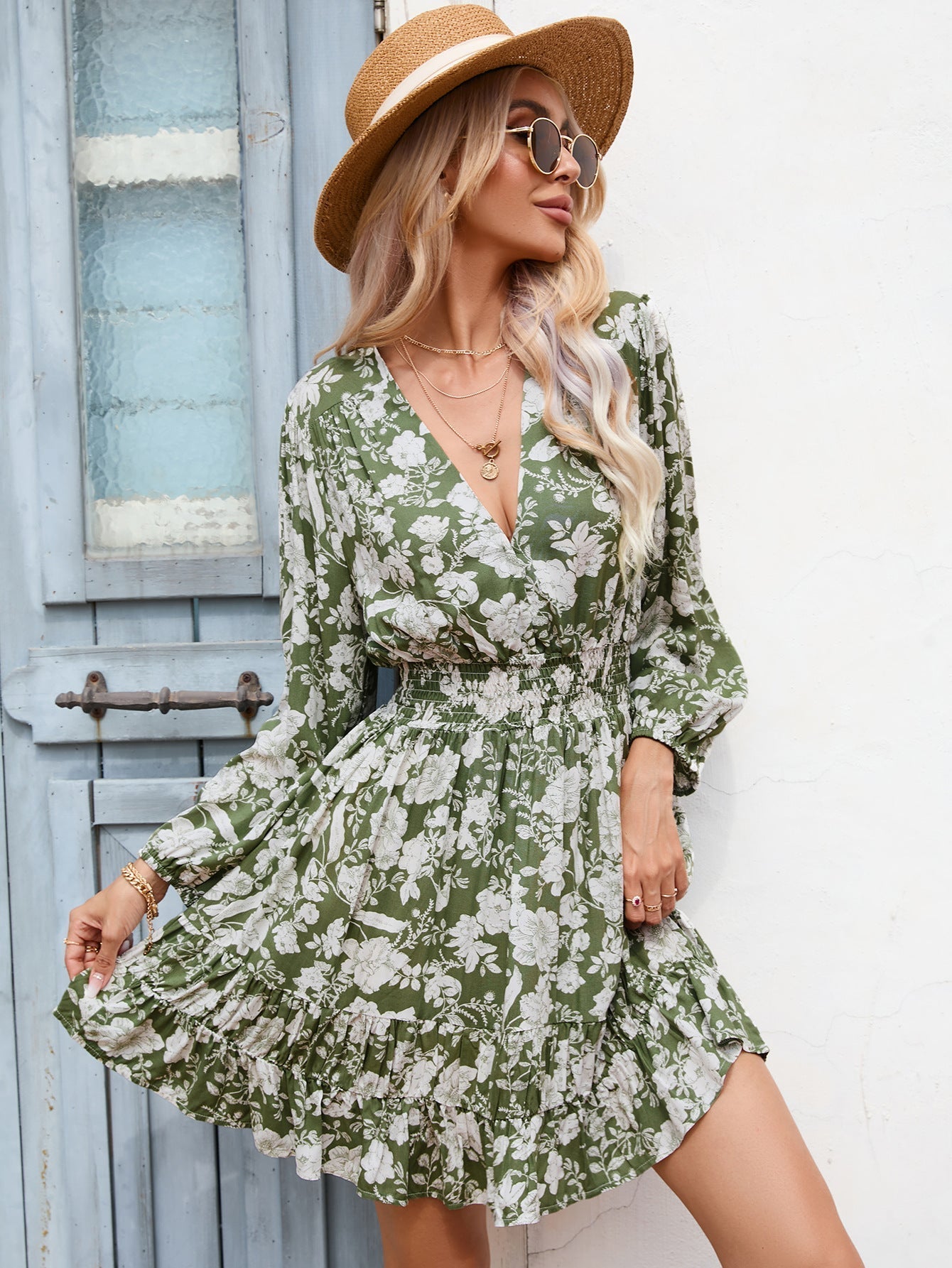 French Sweet Print Dress
