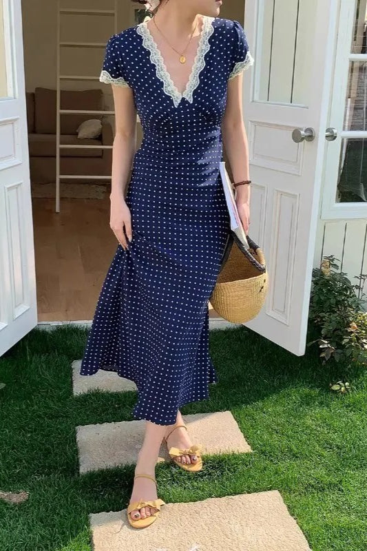 Polka Edition Dot Lace Maxi Dress