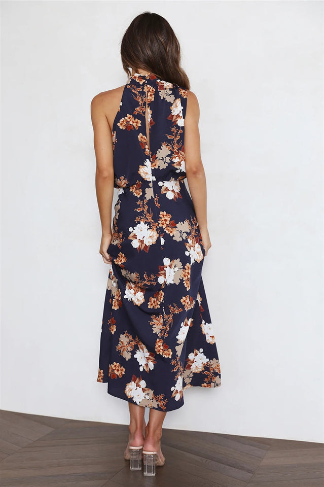 Halter Anabelle Neck Midi Dress