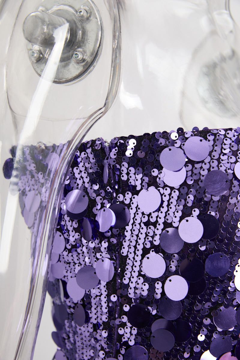 Sequined Babe Midi Dress Purple