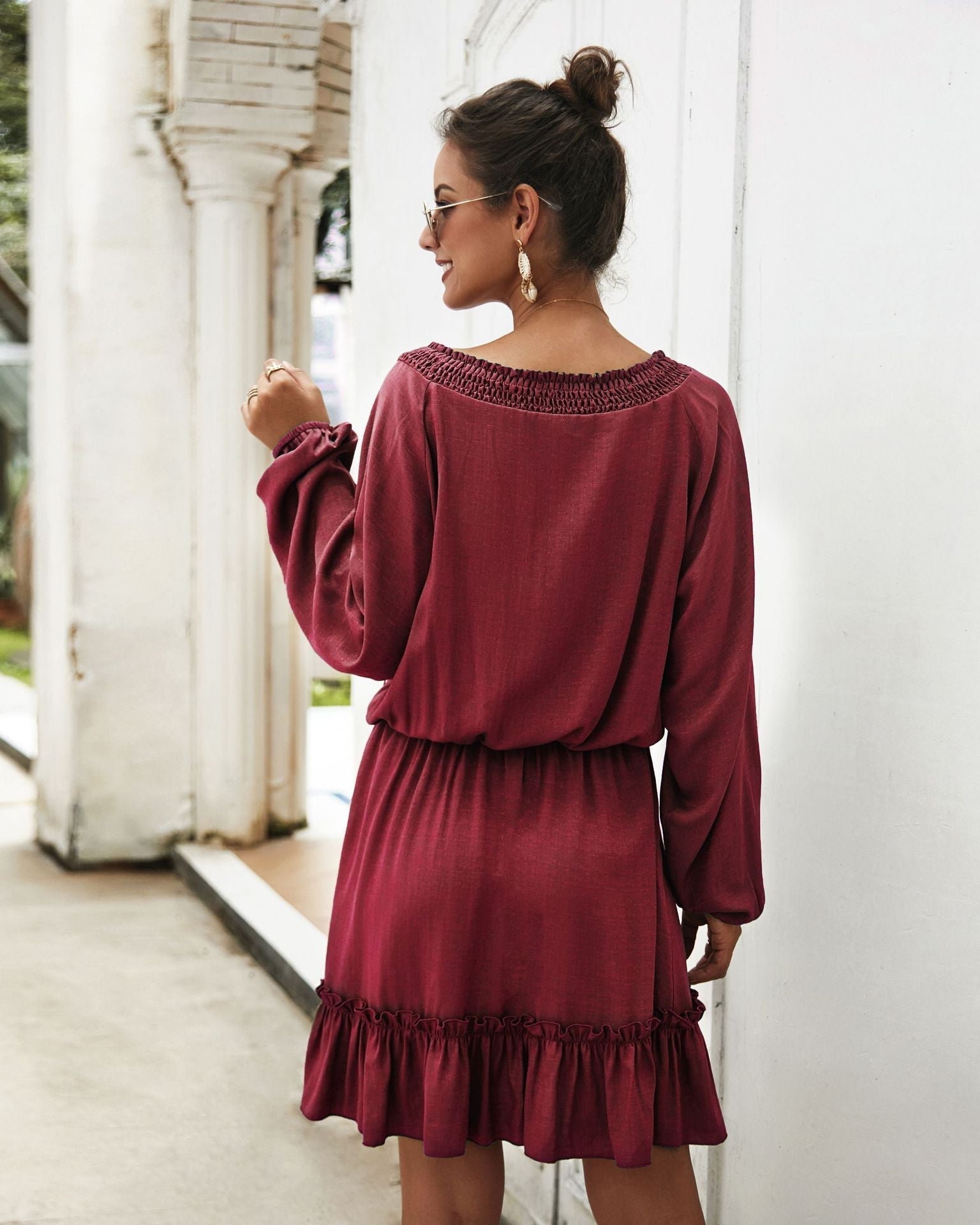 Satin Lena Midi Dress Marsala
