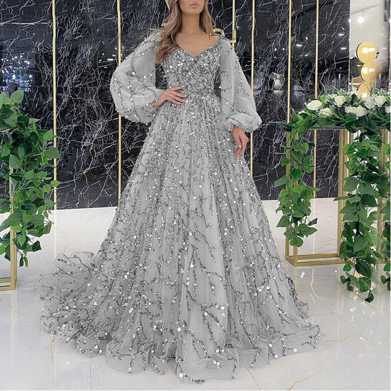 Gold Heavy Industry Beads Premium Evening Dress Sexy Socialite Aura Queen Maxi Dress