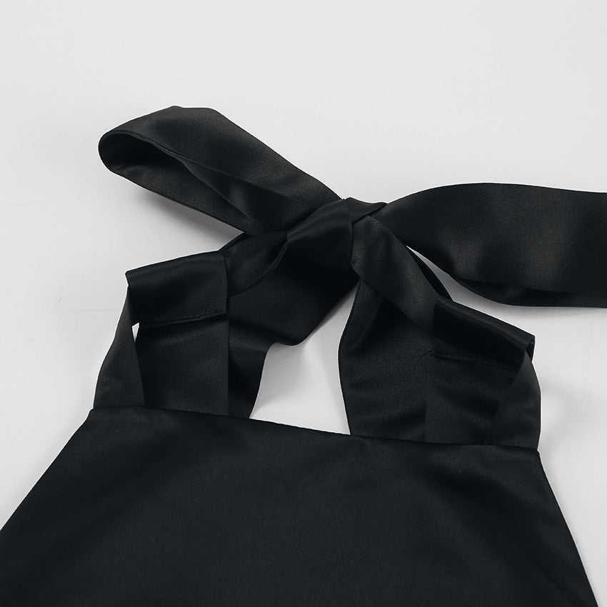 Gate Bow Mini Dress Black