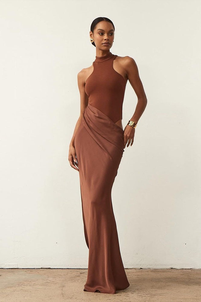 Cutout Sleeveless Shaped Fit Maxi Dress