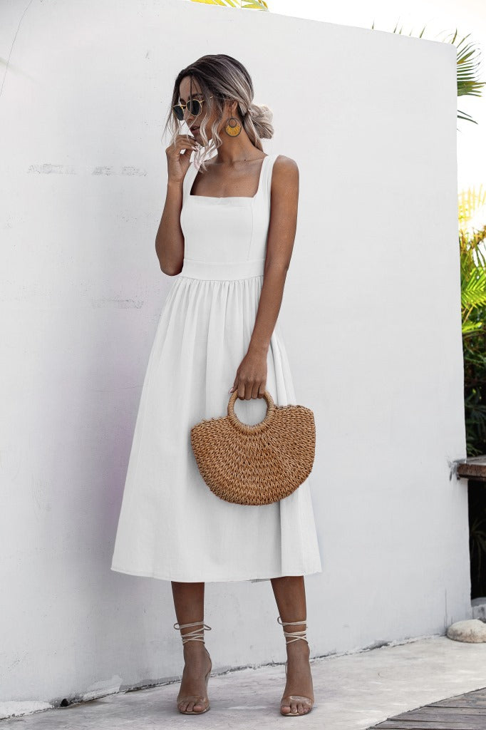 Cotton Teagan Tiered Babydoll Dress Off White