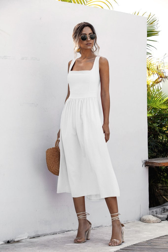 Cotton Teagan Tiered Babydoll Dress Off White