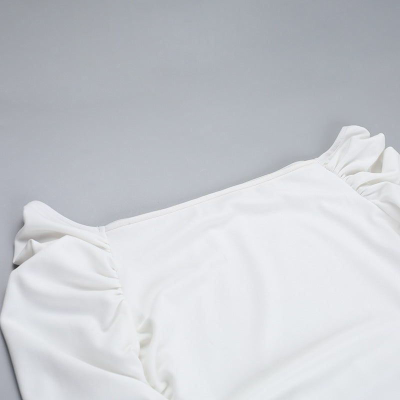 Off Frostene Shoulder Mini Dress White