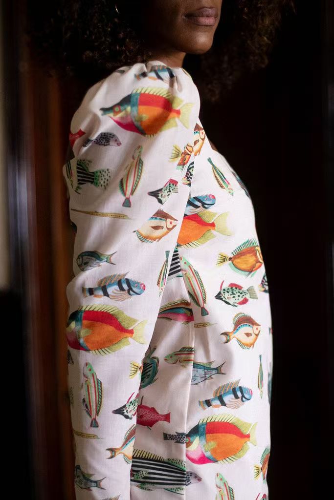 Boutique Ramona Mini Dress with Fish Print Designer Edit