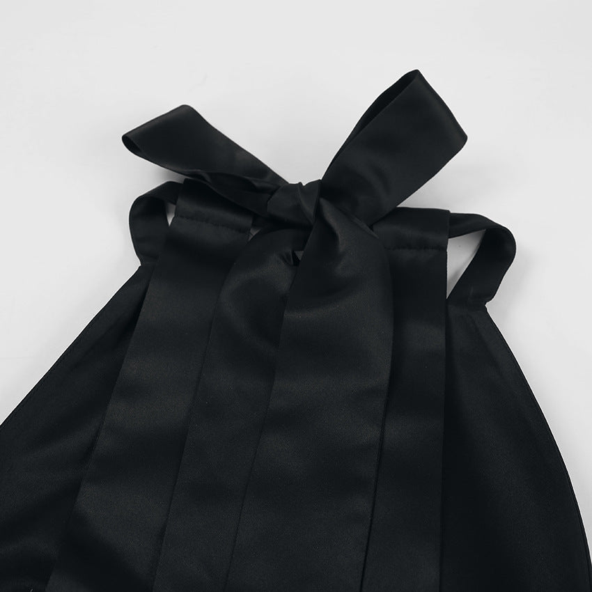 Gate Bow Mini Dress Black