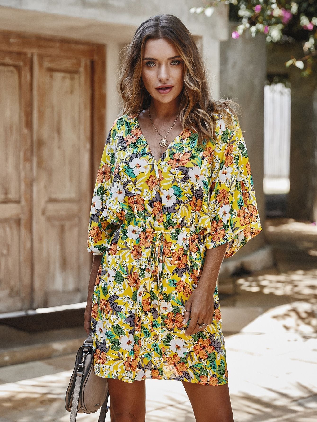 Stay True Bloom Crochet Lace Belted Dress