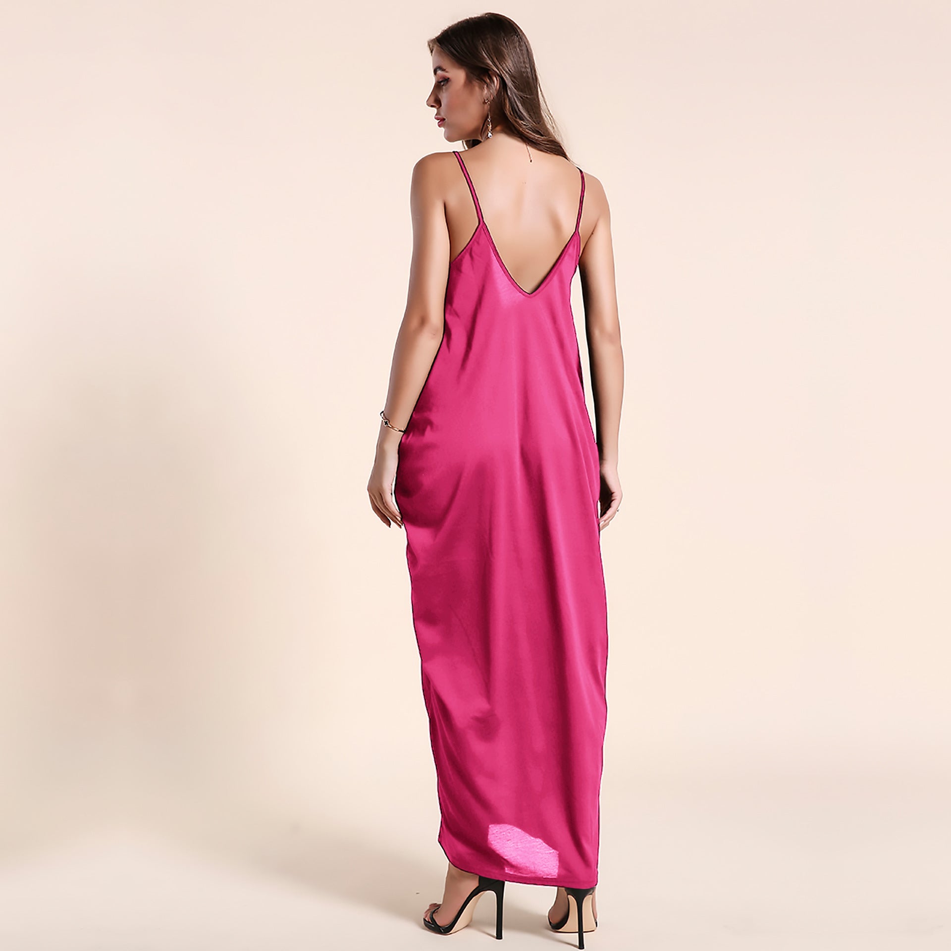 Olivian Pocketed Maxi Dress Magenta