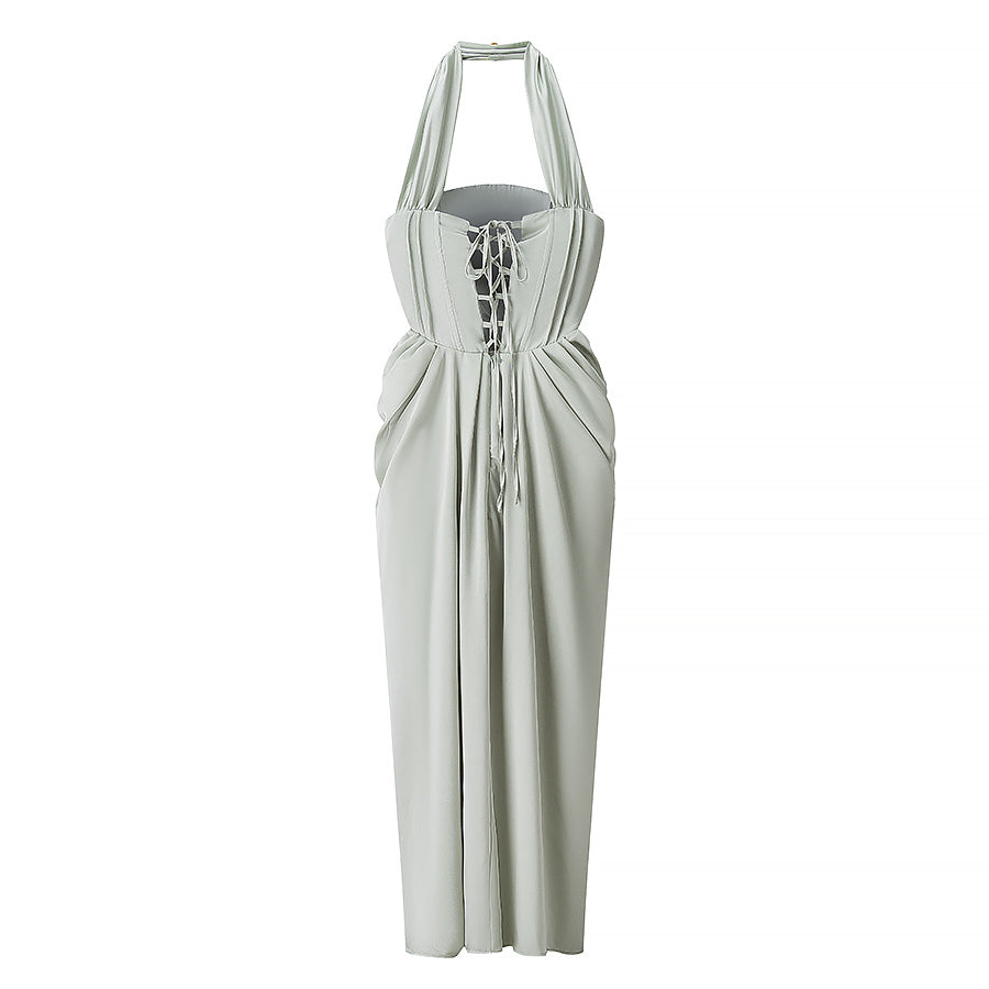 Women Clothing Classic Paint Halter Tube Top Maxi Dress
