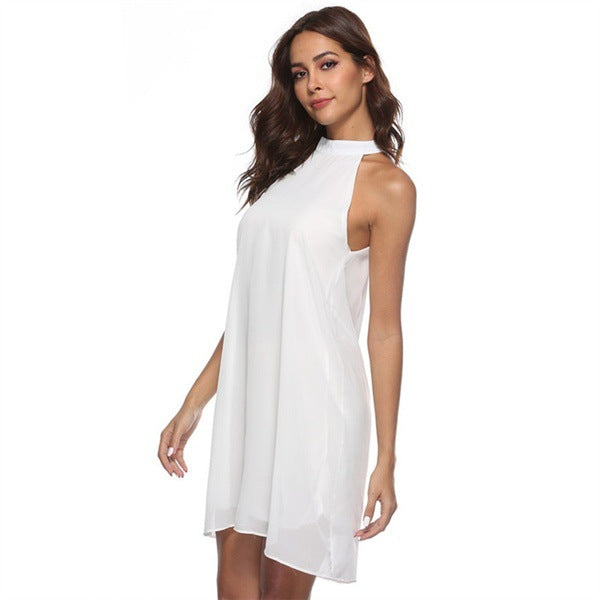 Satin Melody Halter Mini Dress Ivory