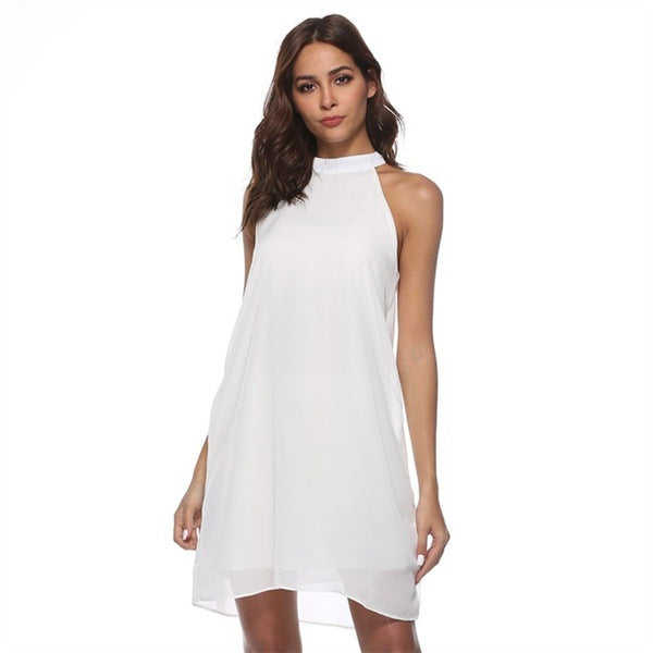 Satin Melody Halter Mini Dress Ivory