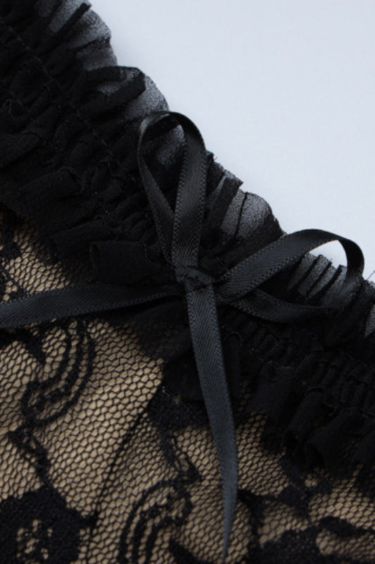 Detail Lace Bow Front Midi Dress