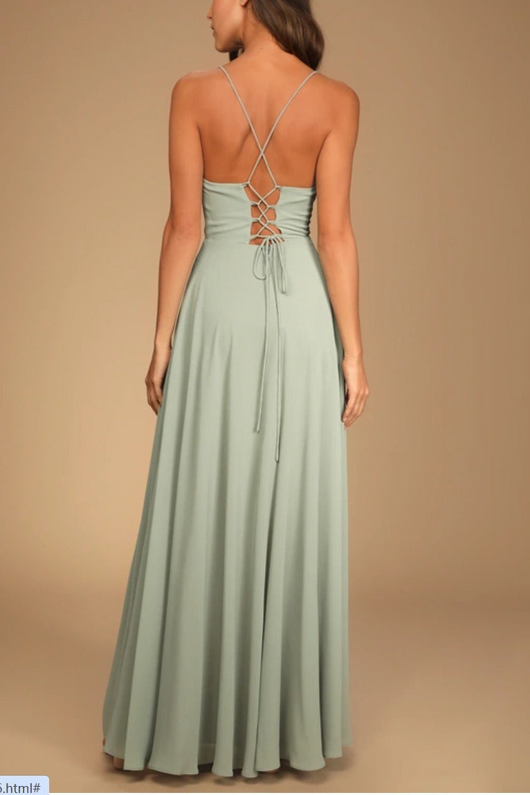 Sexy Halter Backless Maxi Elegant Dress