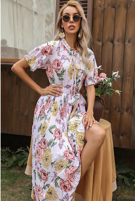 Printed Maybelle Pleated Midi Dress