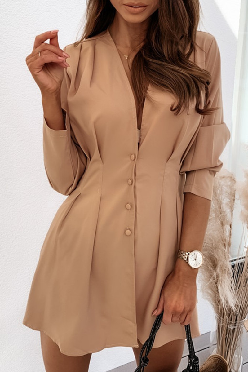 Statement Gaia Long Sleeved V Neck Mini Dress Boutique Collection