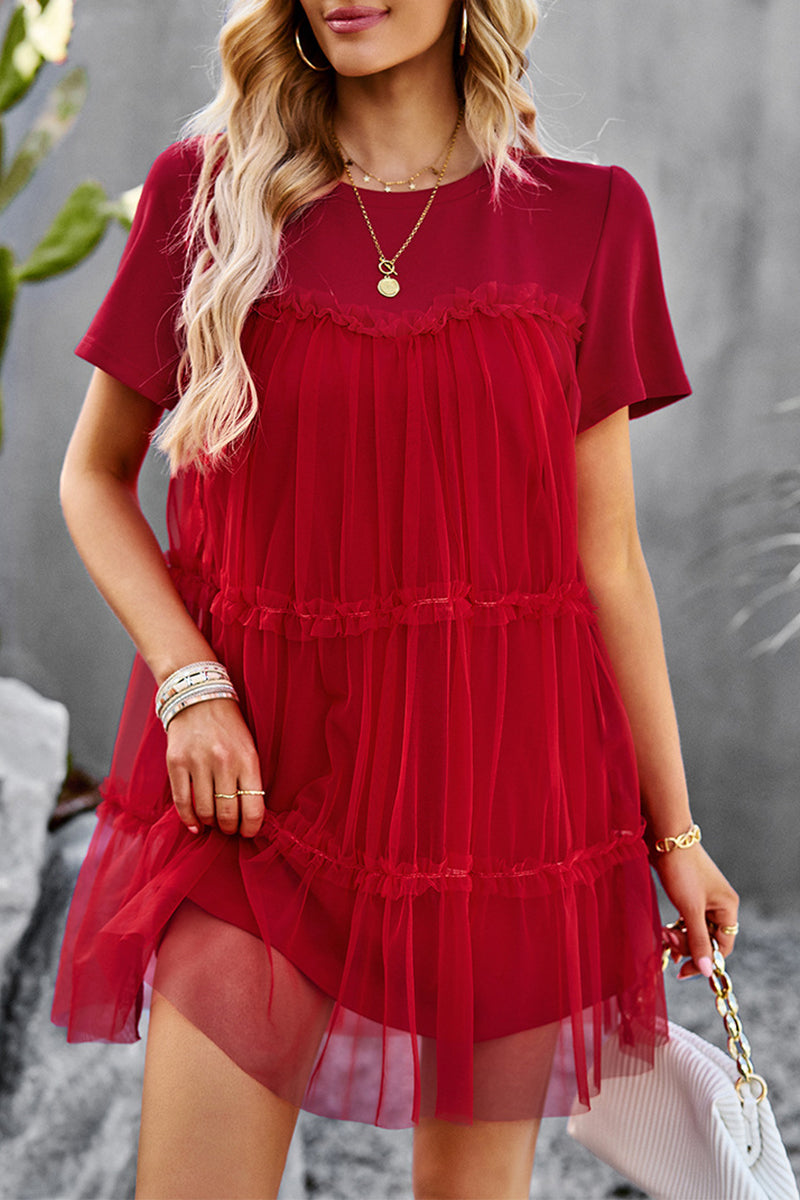 Adria Premium Short Sleeved Relaxed Mini Dress Wardrobe Essential