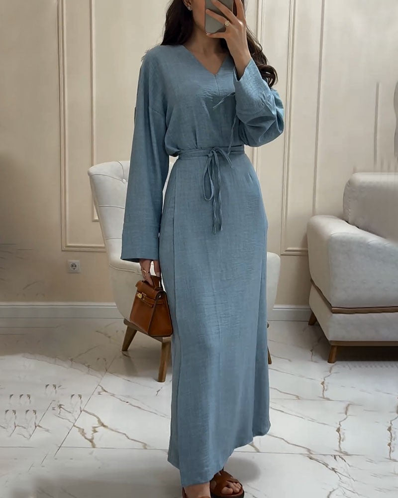 Olga Premium Maxi Dress with Belt Signature Edit